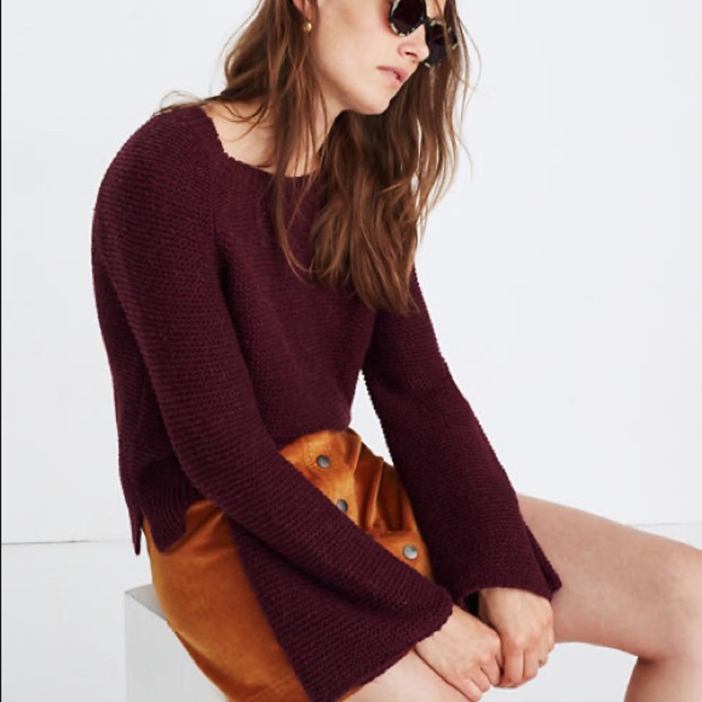 Madewell Wide Sleeve Pullover Maroon